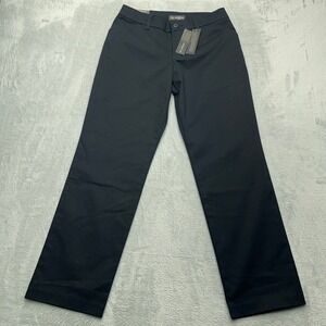 NEW Lee Wrinkle Free Dress Pants Women 6 Short Black Relaxed Straight Mid Rise